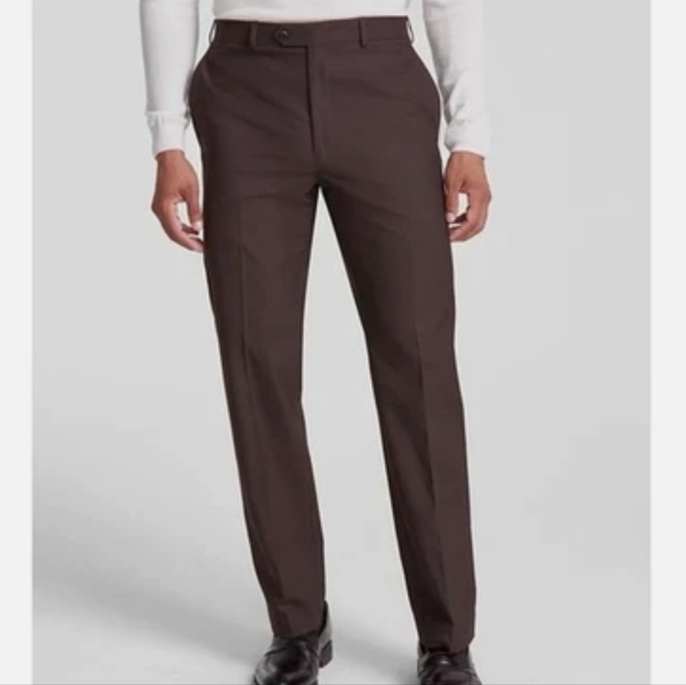Michael Kors Men's Tobacco Brown Marvin Classic Fit Dress Pants